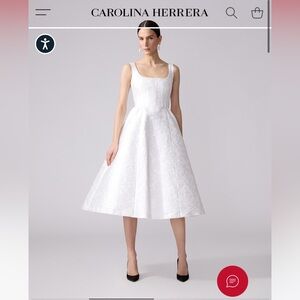Carolina Herrera Rose Jacquard Full Midi Dress